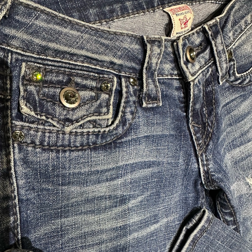 True Religion Dark Blue Straight Leg Jeans - Picture 4 of 5